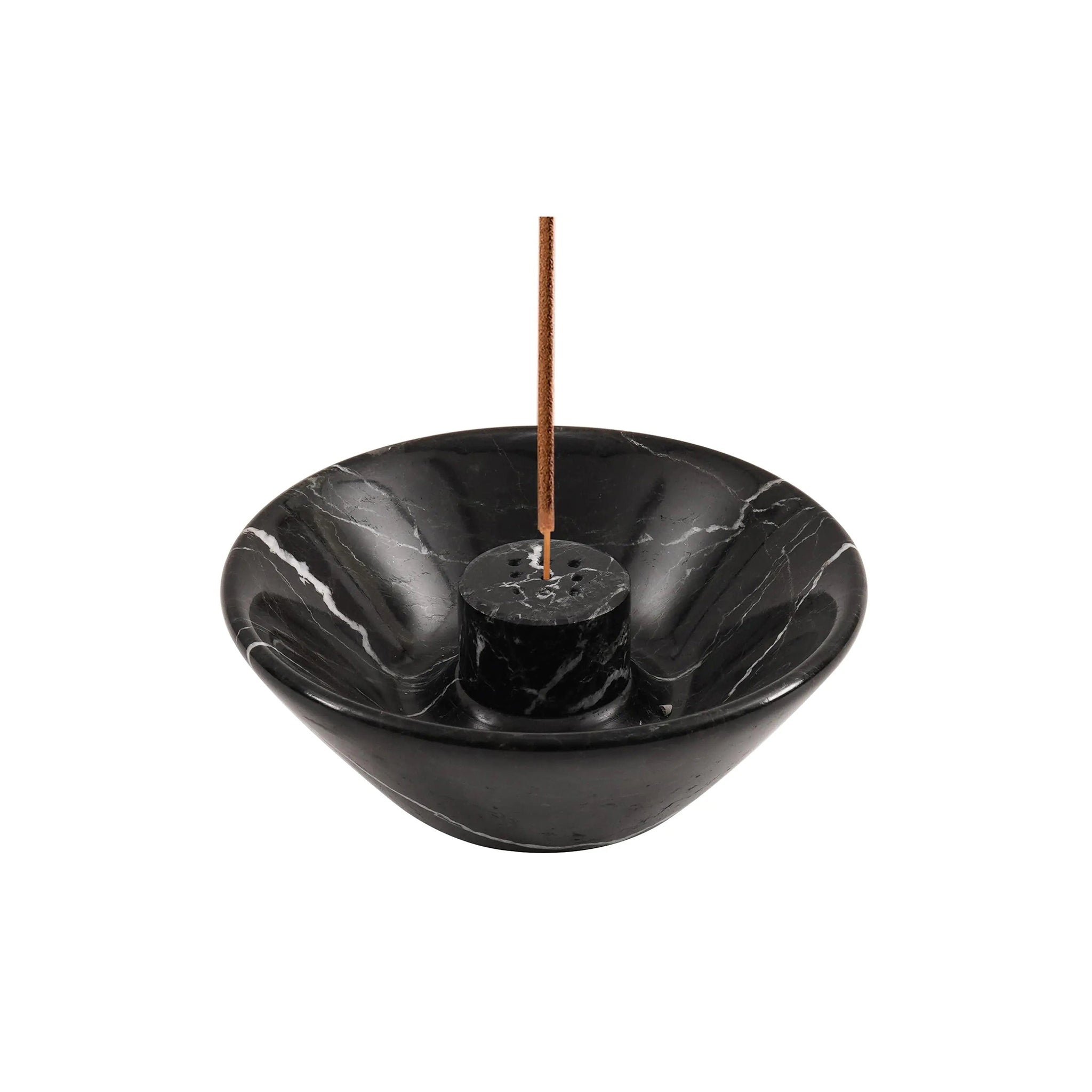 Radicaln Marmeren Wierookhouder Zwart 5.5" Handgemaakte wierookhouder van 2,5 cm voor stokjes met 9 wierookgaten - Ideaal voor kamerdecoratie - Wierookstokjes - Asbakken voor binnen - Wierookbrander
