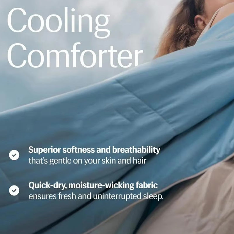 REST® Evercool® Koelende Deken Full/Queen Deken voor Warme Slapers All Season Beddengoed om Koel te Blijven bij Nachtelijk Zweten Ademende Lichtgewicht Deken 90"X90" Inches Aqua Blauw