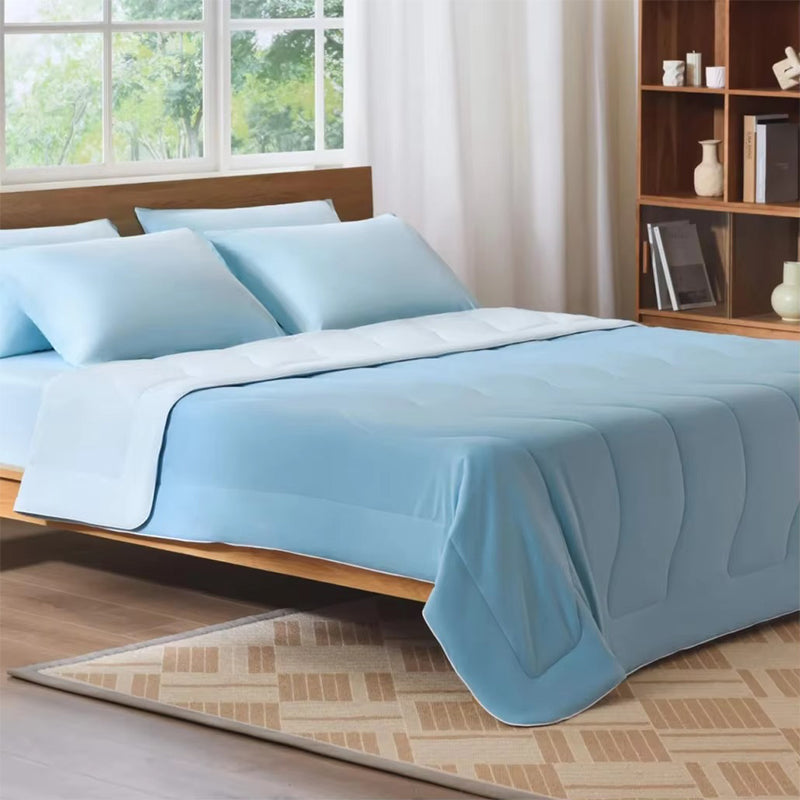 REST® Evercool® Koelende Deken Full/Queen Deken voor Warme Slapers All Season Beddengoed om Koel te Blijven bij Nachtelijk Zweten Ademende Lichtgewicht Deken 90"X90" Inches Aqua Blauw
