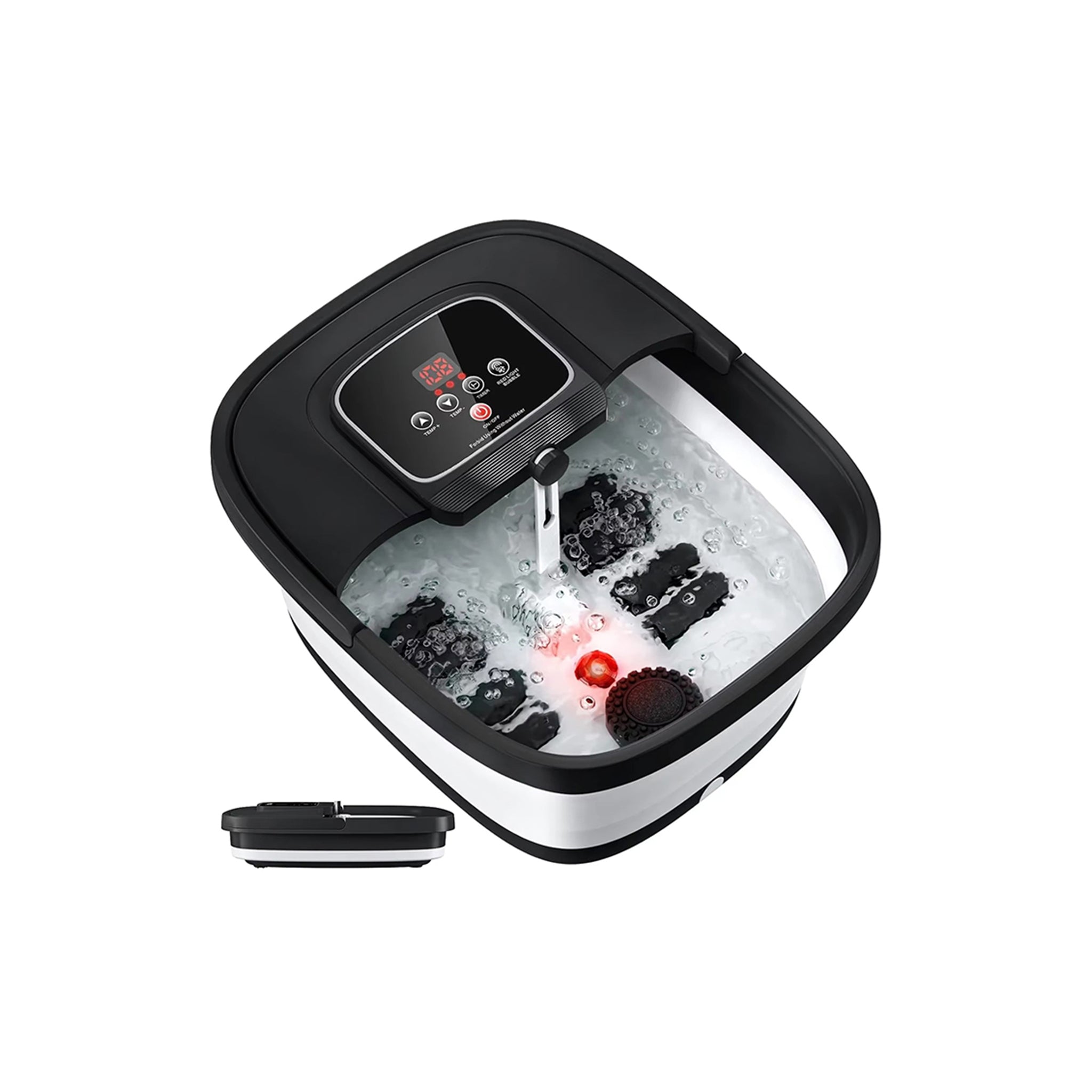 Snailax Inklapbare voet spa Bath voet spa met warmte voet spa Badmassager met 8 massagerrollers temperatuurregeling puimsteen