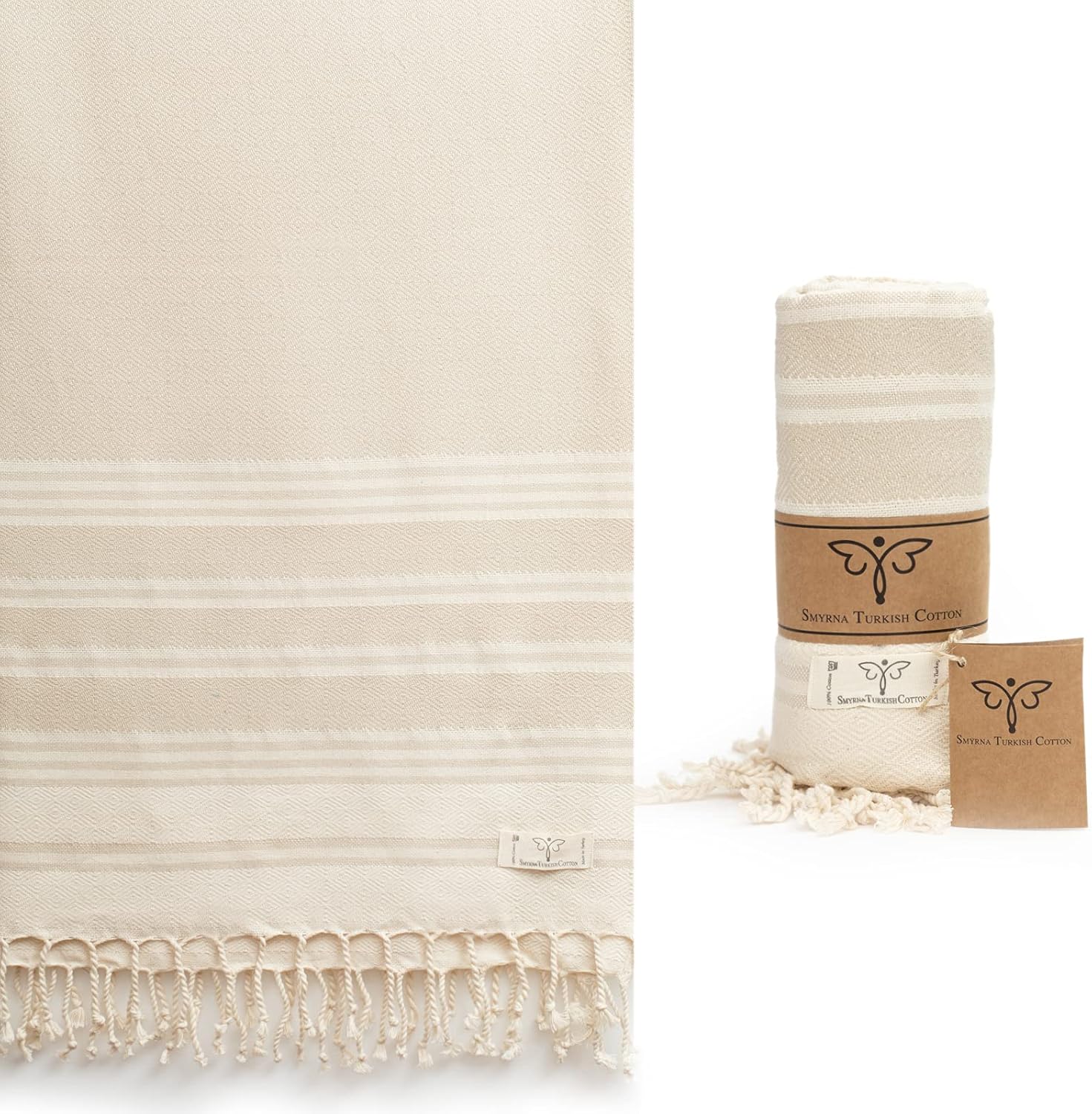 Smyrne Turc Cotton Heritage Series Turkish Beach Turkish Beach Surdimensione 37x71 pouces Extra Large Sand sec de la plage gratuite de sable gratuit