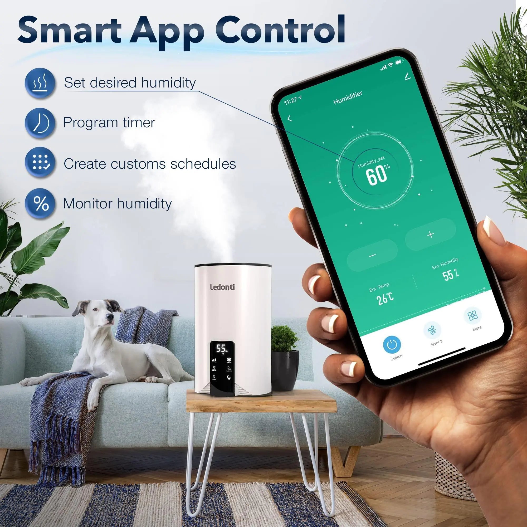 WiFi Control Dual Mist Humidifier
