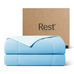 REST® Evercool® Koelende Deken Full/Queen Deken voor Warme Slapers All Season Beddengoed om Koel te Blijven bij Nachtelijk Zweten Ademende Lichtgewicht Deken 90"X90" Inches Aqua Blauw