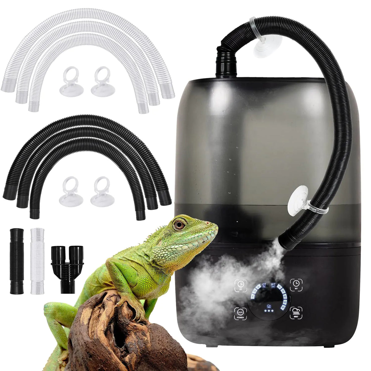 Oiibo reptielbevochtiger met timing 4l grote digitale reptielen Fogger Terrariumbevochtigers met dubbele extensie Tube Automatisch reptielverhogingssysteem