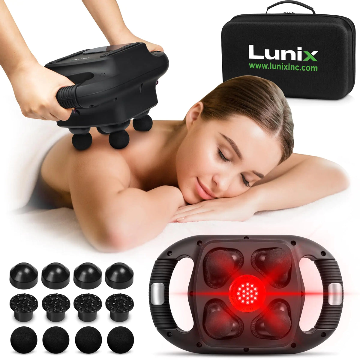 LX25 4-Hoofd Professionele massagepistool Deep Tissue Chiropractic Massager Body Sport Massagemachine trilt terugmassager voor pijnverlichting